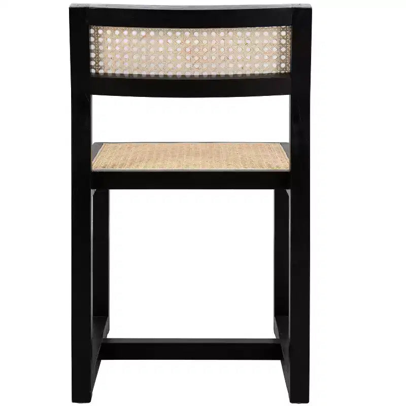 Elm Wood and Cane Dining Chair, Armless, 275 lb Capacity