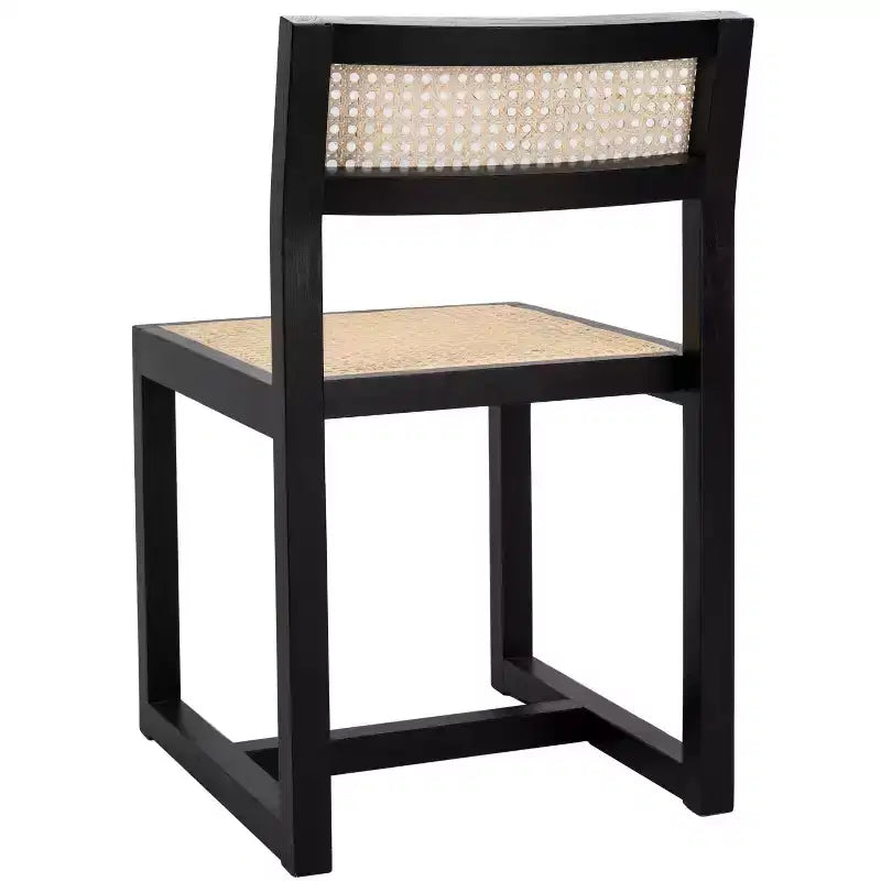 Elm Wood and Cane Dining Chair, Armless, 275 lb Capacity