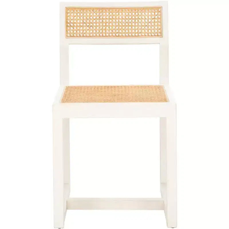 Elm Wood and Cane Dining Chair, Armless, 275 lb Capacity