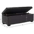 Large Tufted Storage Bench with Hinged Lid, 550 lb Capacity