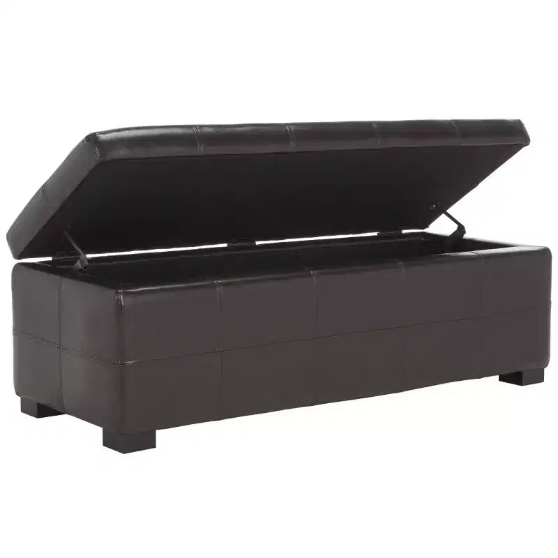 Large Tufted Storage Bench with Hinged Lid, 550 lb Capacity