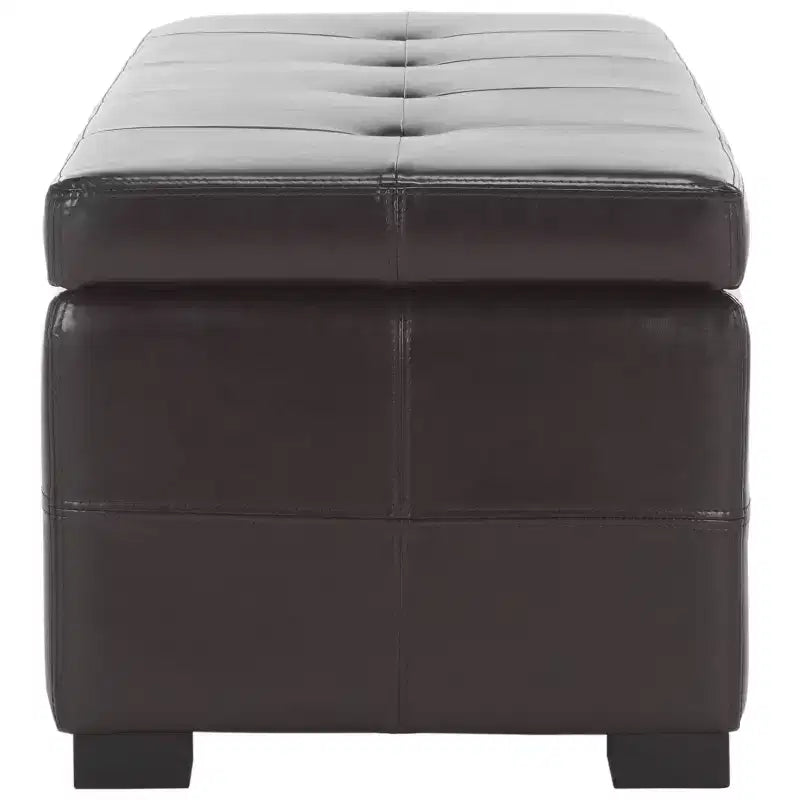 Large Tufted Storage Bench with Hinged Lid, 550 lb Capacity