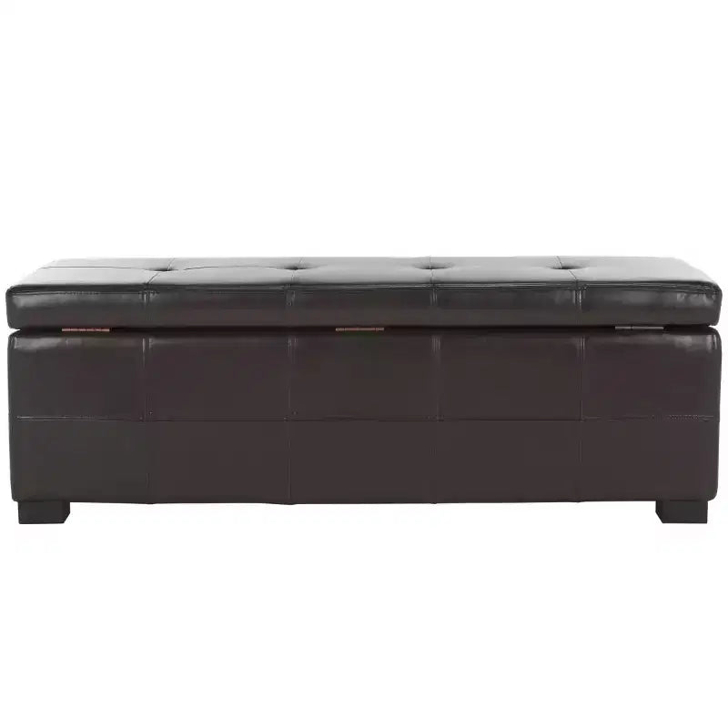 Large Tufted Storage Bench with Hinged Lid, 550 lb Capacity