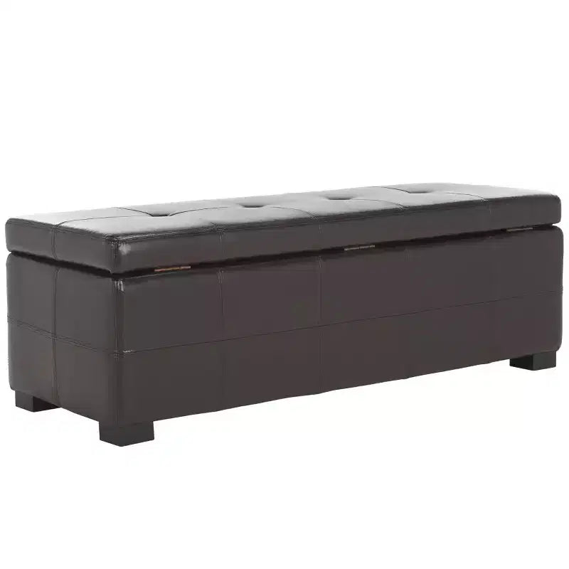 Large Tufted Storage Bench with Hinged Lid, 550 lb Capacity