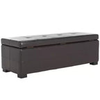 Large Tufted Storage Bench with Hinged Lid, 550 lb Capacity