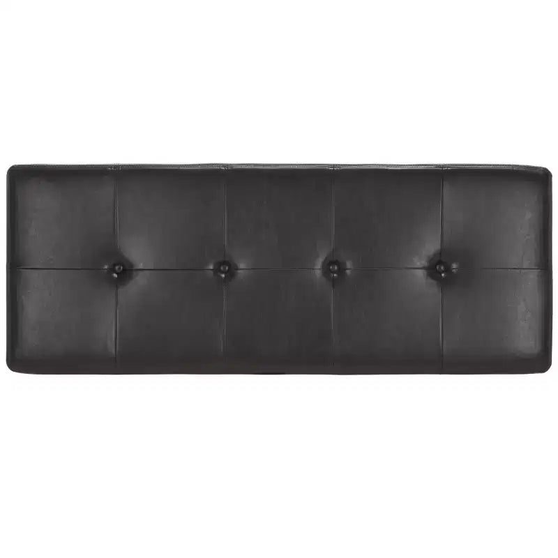 Large Tufted Storage Bench with Hinged Lid, 550 lb Capacity