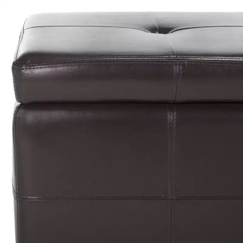 Large Tufted Storage Bench with Hinged Lid, 550 lb Capacity