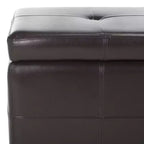Large Tufted Storage Bench with Hinged Lid, 550 lb Capacity