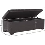 Large Tufted Storage Bench with Hinged Lid, 550 lb Capacity