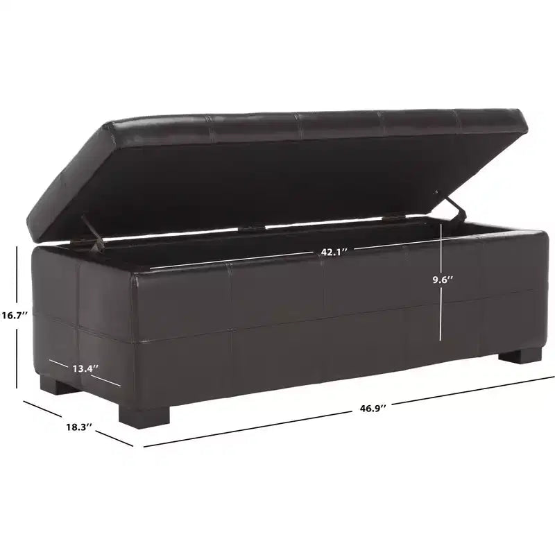 Large Tufted Storage Bench with Hinged Lid, 550 lb Capacity
