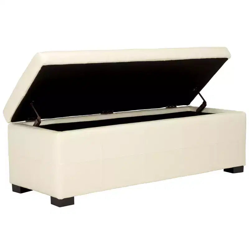 Large Tufted Storage Bench with Hinged Lid, 550 lb Capacity