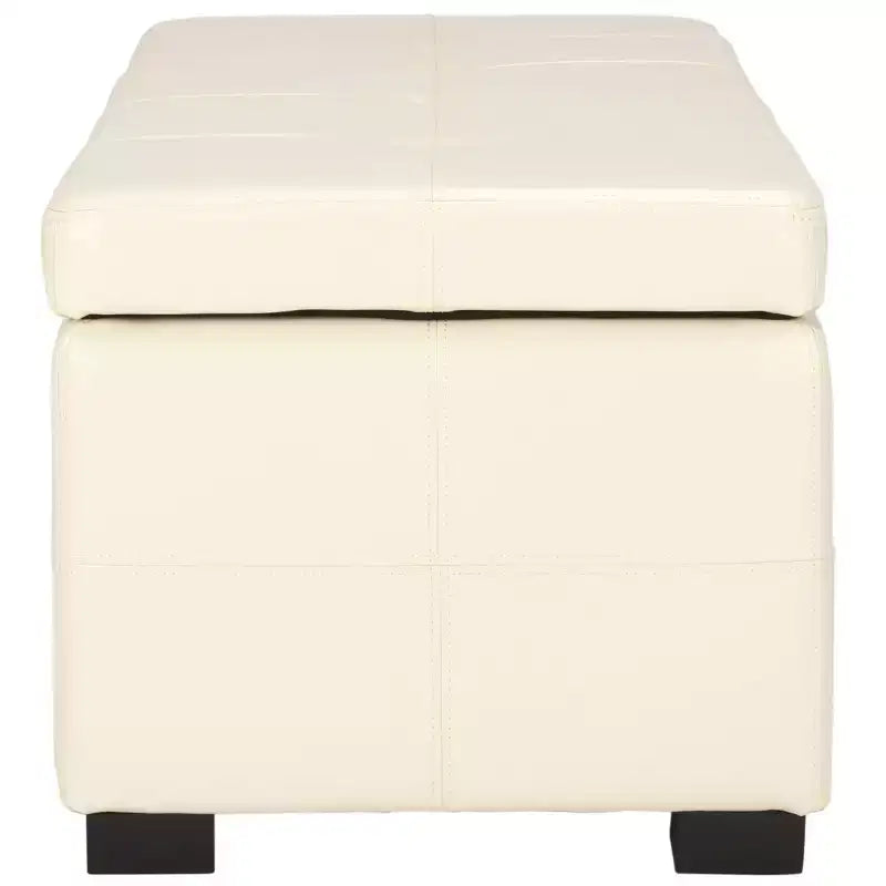 Large Tufted Storage Bench with Hinged Lid, 550 lb Capacity