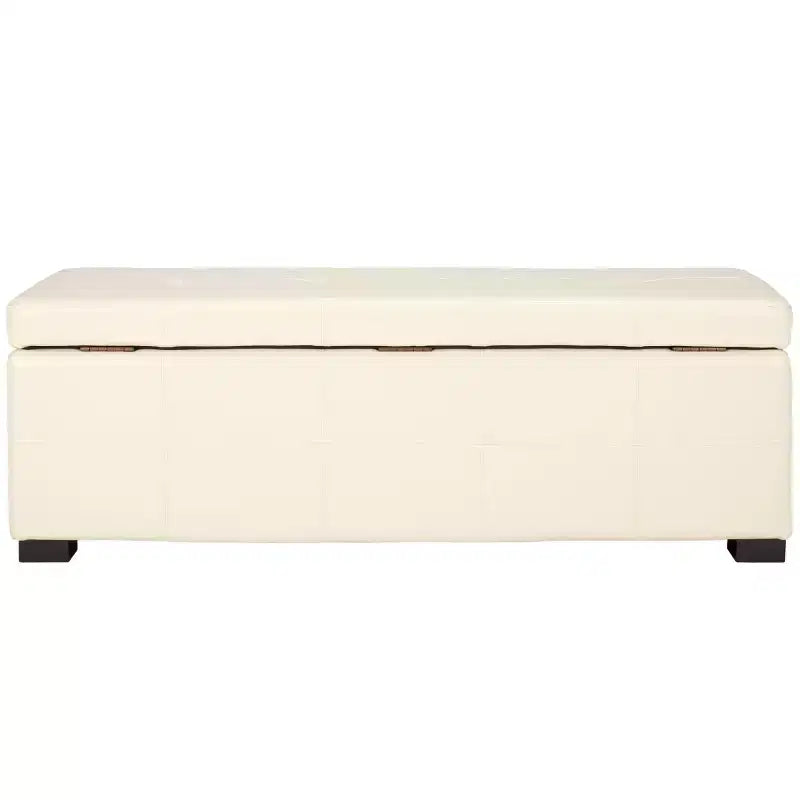 Large Tufted Storage Bench with Hinged Lid, 550 lb Capacity