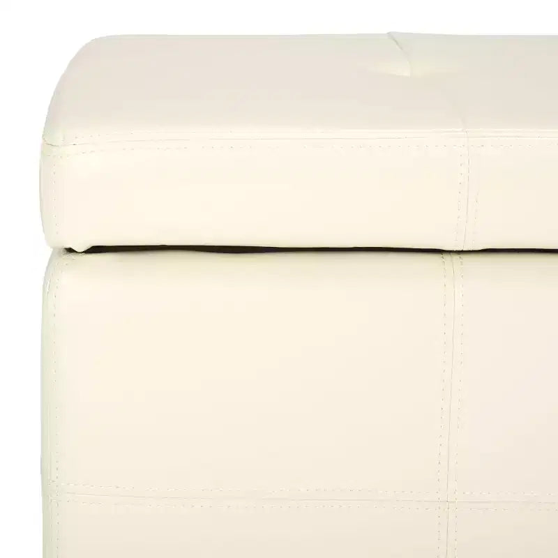 Large Tufted Storage Bench with Hinged Lid, 550 lb Capacity