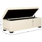 Large Tufted Storage Bench with Hinged Lid, 550 lb Capacity