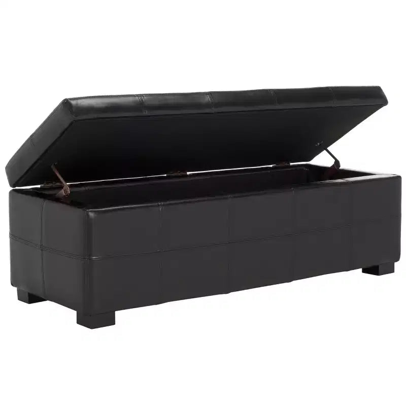 Large Tufted Storage Bench with Hinged Lid, 550 lb Capacity