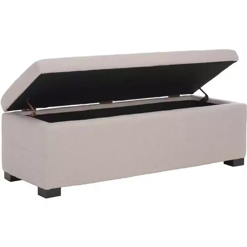 Large Tufted Storage Bench with Hinged Lid, 550 lb Capacity