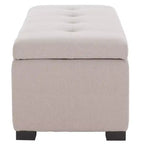 Large Tufted Storage Bench with Hinged Lid, 550 lb Capacity