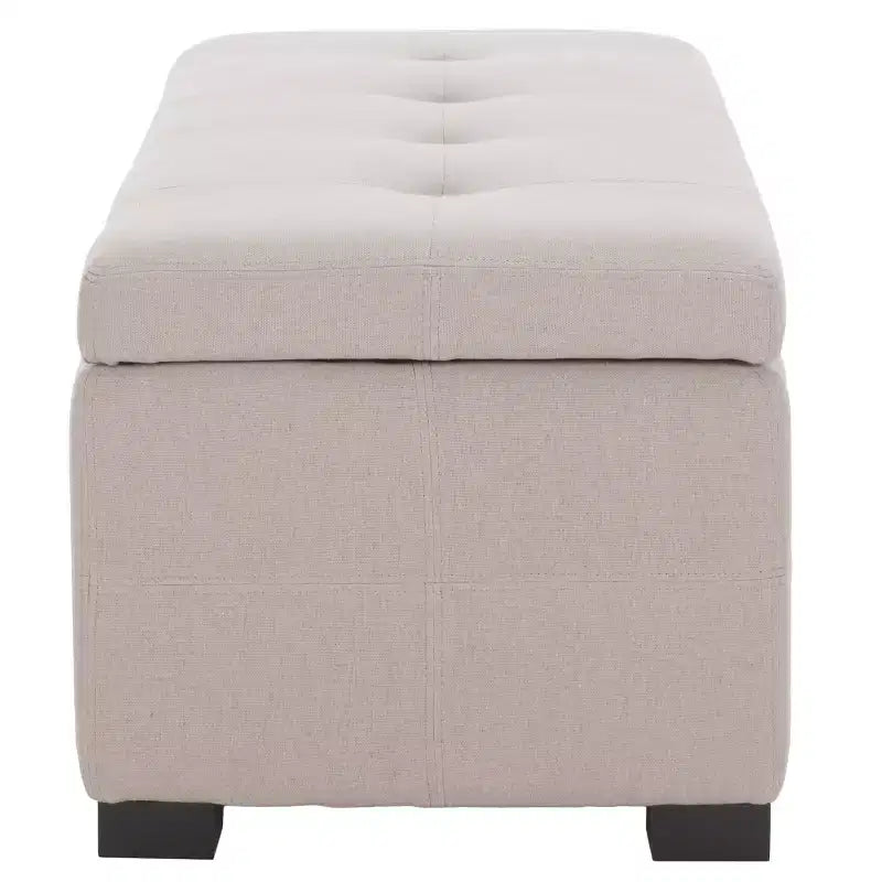Large Tufted Storage Bench with Hinged Lid, 550 lb Capacity