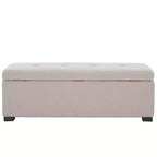 Large Tufted Storage Bench with Hinged Lid, 550 lb Capacity