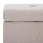 Large Tufted Storage Bench with Hinged Lid, 550 lb Capacity
