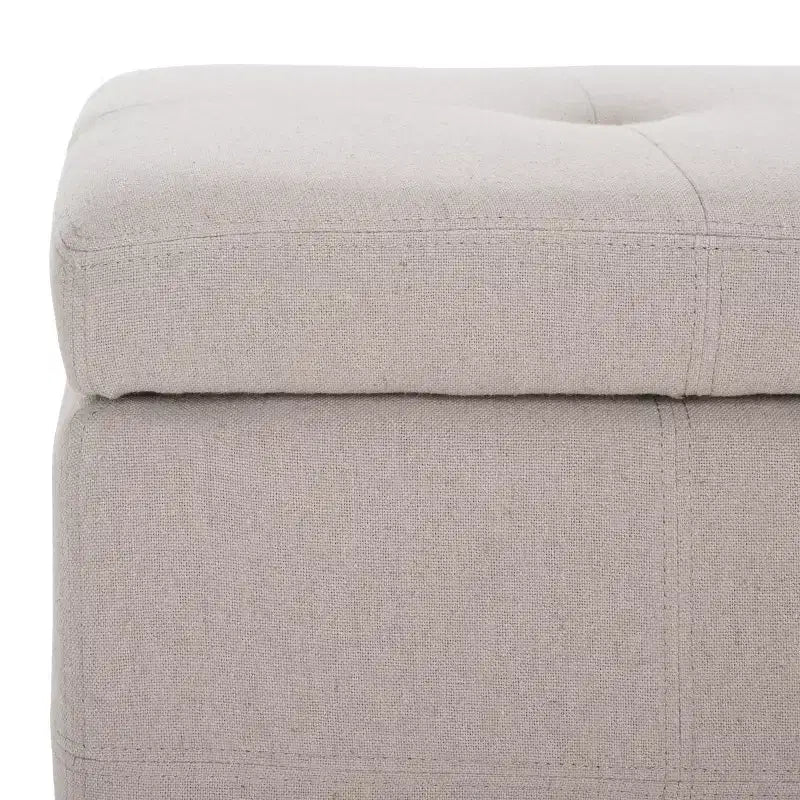 Large Tufted Storage Bench with Hinged Lid, 550 lb Capacity