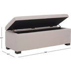 Large Tufted Storage Bench with Hinged Lid, 550 lb Capacity