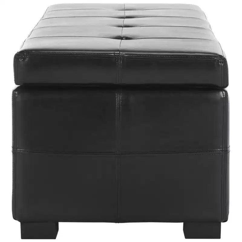 Large Tufted Storage Bench with Hinged Lid, 550 lb Capacity