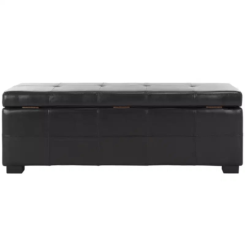 Large Tufted Storage Bench with Hinged Lid, 550 lb Capacity