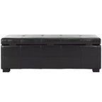Large Tufted Storage Bench with Hinged Lid, 550 lb Capacity