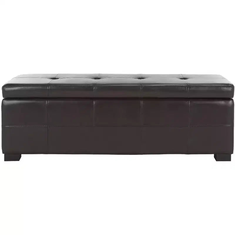 Large Tufted Storage Bench with Hinged Lid, 550 lb Capacity