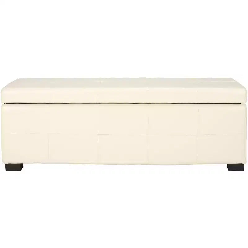 Large Tufted Storage Bench with Hinged Lid, 550 lb Capacity