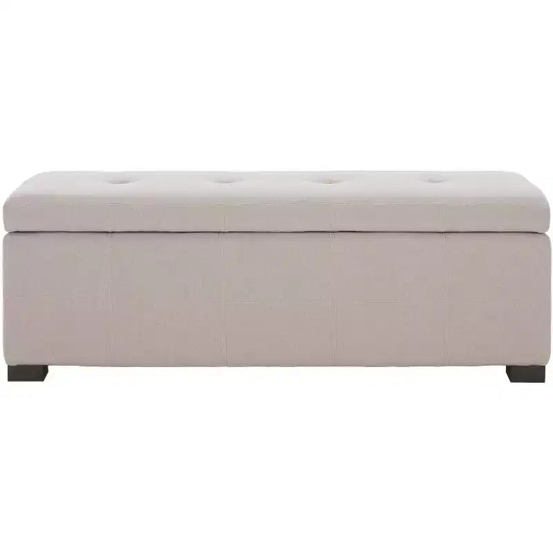 Large Tufted Storage Bench with Hinged Lid, 550 lb Capacity