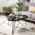 Black Iron Coffee Table with Vintage Hairpin Legs, Indoor Use