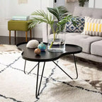 Black Iron Coffee Table with Vintage Hairpin Legs, Indoor Use