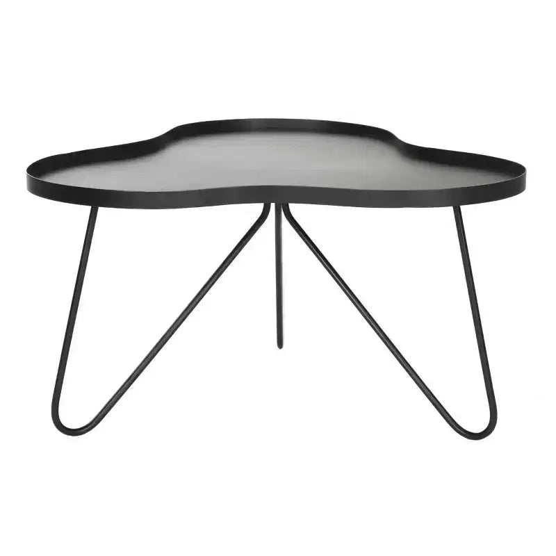 Black Iron Coffee Table with Vintage Hairpin Legs, Indoor Use