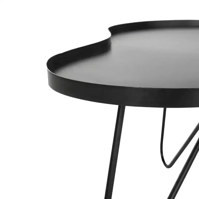 Black Iron Coffee Table with Vintage Hairpin Legs, Indoor Use