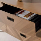 6-Drawer Dresser with Acacia Veneer and Tapered Legs