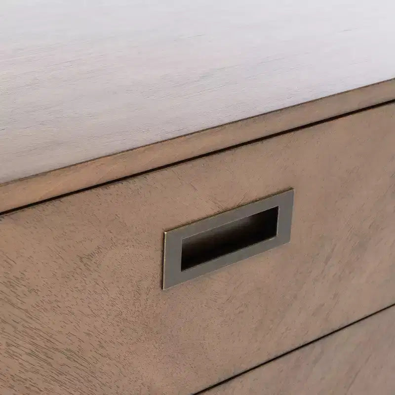 6-Drawer Dresser with Acacia Veneer and Tapered Legs