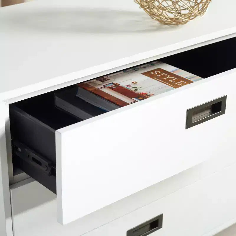 6-Drawer Dresser with Acacia Veneer and Tapered Legs