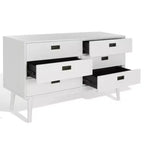 6-Drawer Dresser with Acacia Veneer and Tapered Legs