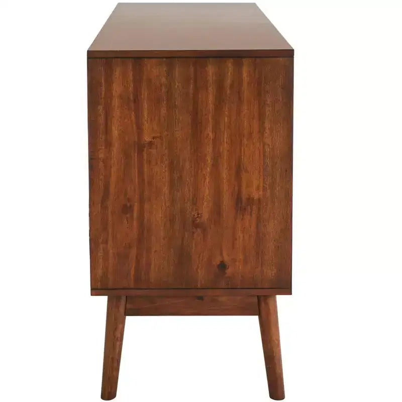 6-Drawer Dresser with Acacia Veneer and Tapered Legs