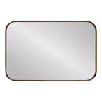 23x35 Walnut Brown Framed Wall Mirror, Hang Any Orientation