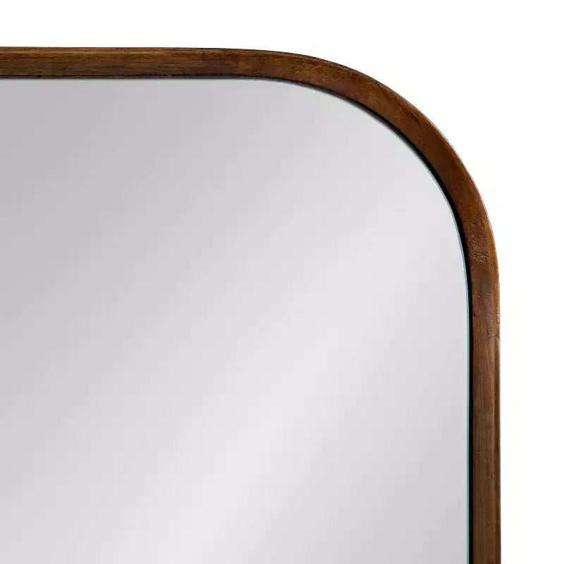 23x35 Walnut Brown Framed Wall Mirror, Hang Any Orientation