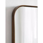 23x35 Walnut Brown Framed Wall Mirror, Hang Any Orientation
