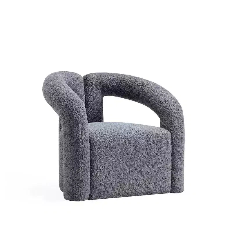 Boucle Accent Chair with Pine Frame and High-Density Foam