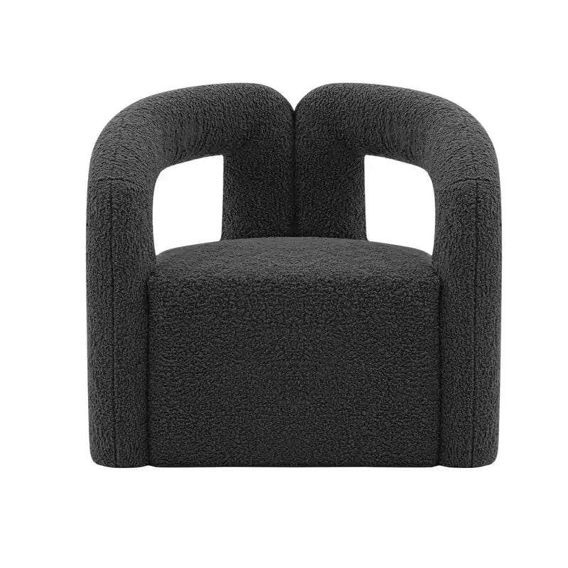 Boucle Accent Chair with Pine Frame and High-Density Foam