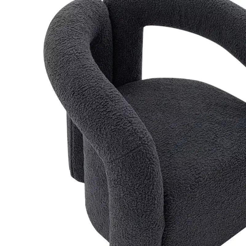 Boucle Accent Chair with Pine Frame and High-Density Foam