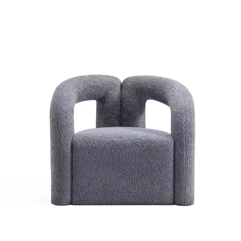 Boucle Accent Chair with Pine Frame and High-Density Foam
