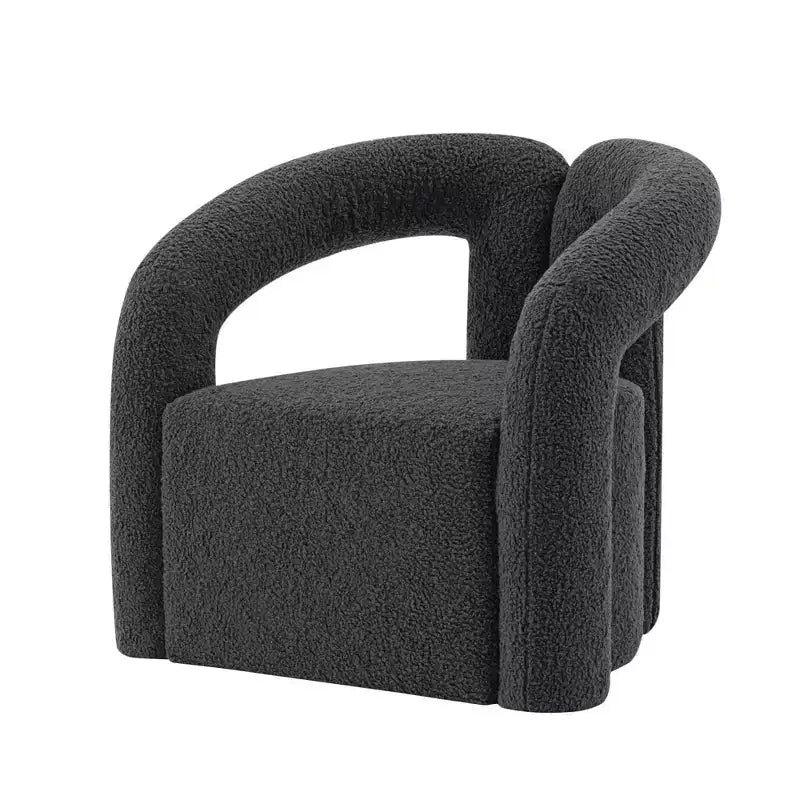 Boucle Accent Chair with Pine Frame and High-Density Foam